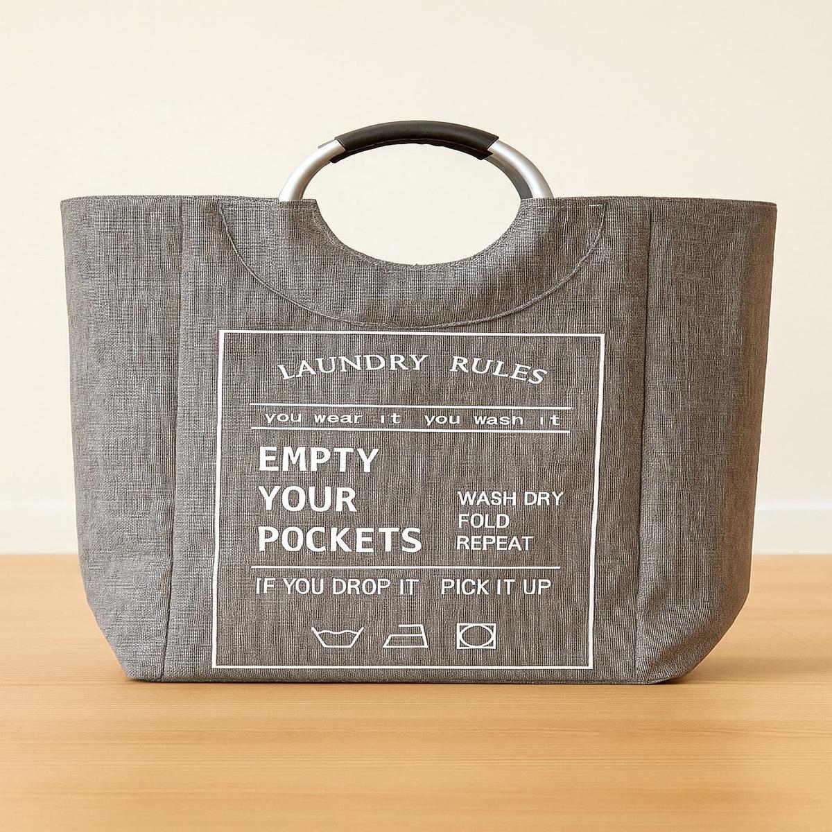 Thick Fabric Collapsable Laundry Bag with Ring Handle