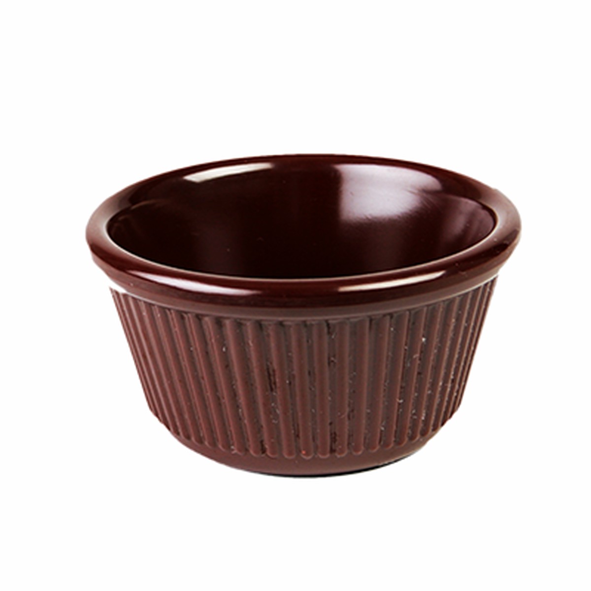 Thunder Group ML532C 4 oz. Fluted Melamine Ramekin, Chocolate